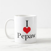 私は(ハート) Pepawを愛します コーヒーマグカップ (左)