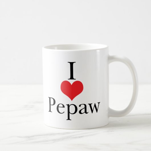 私は(ハート) Pepawを愛します コーヒーマグカップ (右)