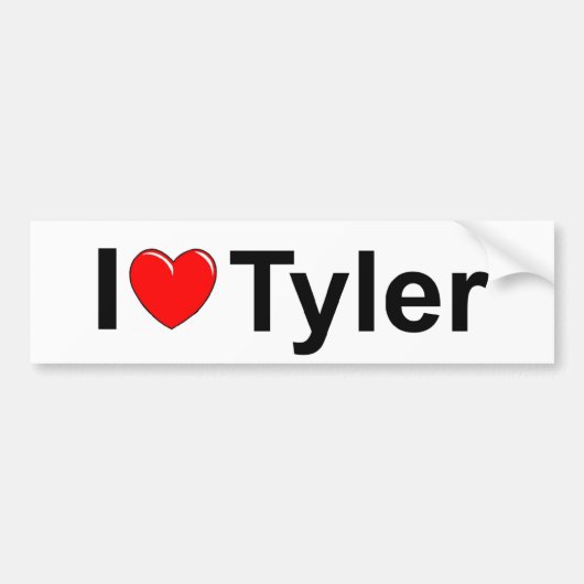 私は(ハート) Tylerを愛します バンパーステッカー (正面)