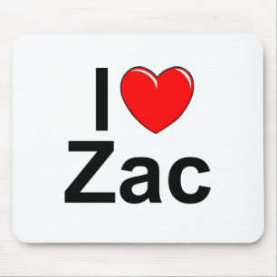 私は(ハート) Zacを愛します マウスパッド