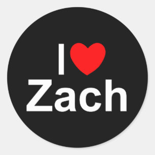 私は(ハート) Zachを愛します ラウンドシール