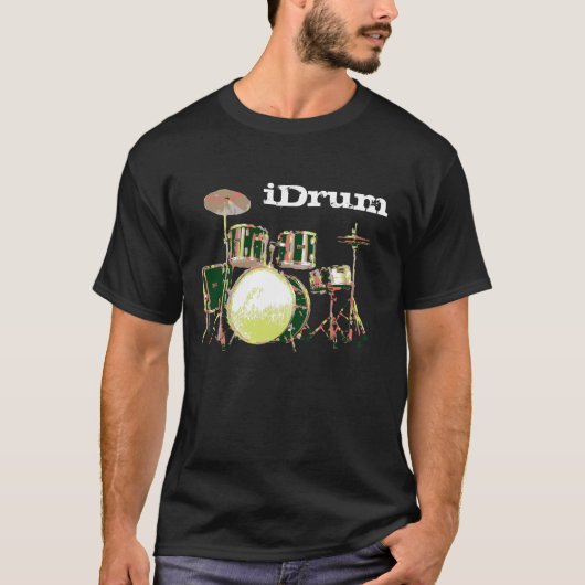 私は、バンドドラマーのためのiDrumドラムをたたきます Tシャツ (正面)