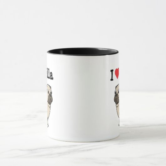 私は、パグとハートの名前をカスタムするのマグカップを「」 マグカップ (中央)