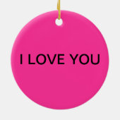 "私は"ピンクのオーナメント愛します セラミックオーナメント (裏面)