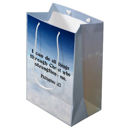 私は……フィリピアン4:13を通して全ての事ができる。 ミディアムペーパーバッグ (正面アングル)