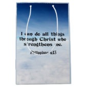 私は……フィリピアン4:13を通して全ての事ができる。 ミディアムペーパーバッグ (正面)