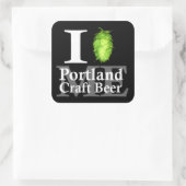 私は（ホップ）ポートランド大好き私のクラフトビール！ スクエアシール (バッグ)