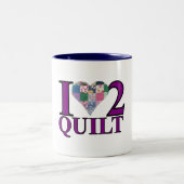 私は-マグをキルトにすることを愛します ツートーンマグカップ (中央)