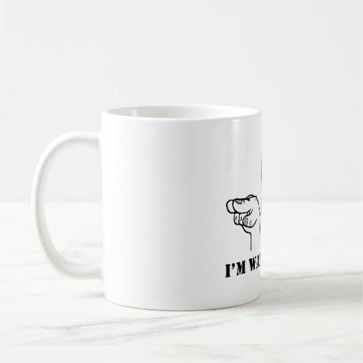 私は-ミーム見ています コーヒーマグカップ (左)