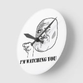 私は-ミーム見ています ラウンド壁時計 (傾斜)