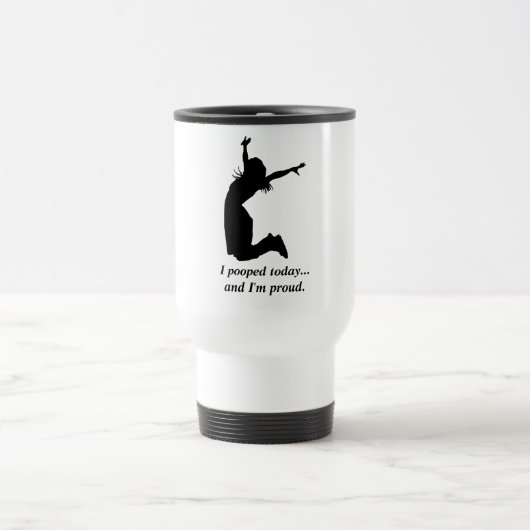 "私は"ユーモアのあるコーヒー・マグの友人のギフトを今日pooped トラベルマグ (中央)