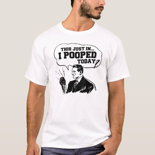 私は、ヴィンテージの無線の発表今日pooped tシャツ (正面)