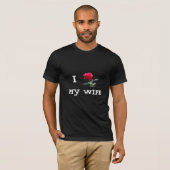 私は(上がりました)私の妻を愛します Tシャツ (正面フル)