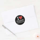 私は❤️教員・学生にとって英文学が大好き ラウンドシール (封筒)