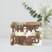 私は、新しいアドレスシェルストーンブリック文字 案内ポストカード (スタンド正面)