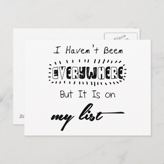 私は-旅行引用文どこでもありませんでした ポストカード (正面/裏面)