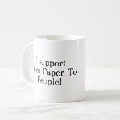 私は"果実"のパトロンの白のマグです コーヒーマグカップ (正面左)