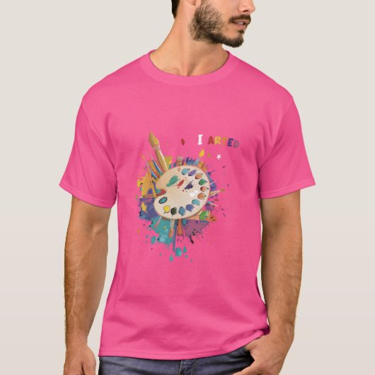 私は、画家のおもしろいデザイン Tシャツ (正面)
