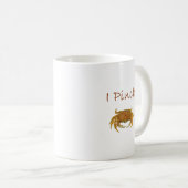 "私は"石カニのロゴをつまみます コーヒーマグカップ (正面右)