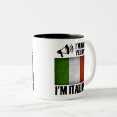 私は、私ですイタリアのイタリアンでおもしろいなプライド叫んでいません ツートーンマグカップ (正面右)
