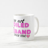 私は、私の夫ちょうど愛します私をだめになりません! コーヒーマグカップ (正面右)