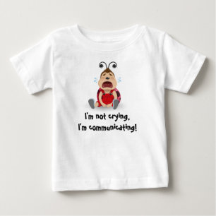 私は、私伝えています赤いTシャツを叫んでいません ベビーTシャツ