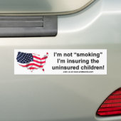 私は、私保証しています子供をたばこを吸っていません バンパーステッカー (車上)