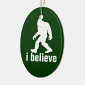 私は-緑および白信じます セラミックオーナメント (左)