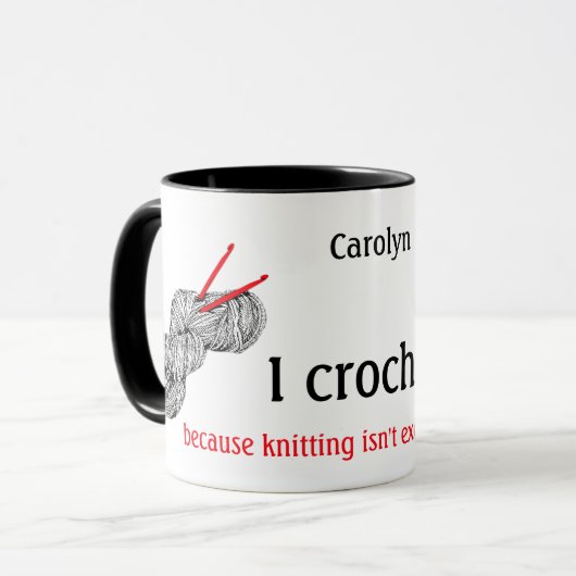 私は、編み物が十分にエキサイティングではないから編み針 マグカップ (正面左)