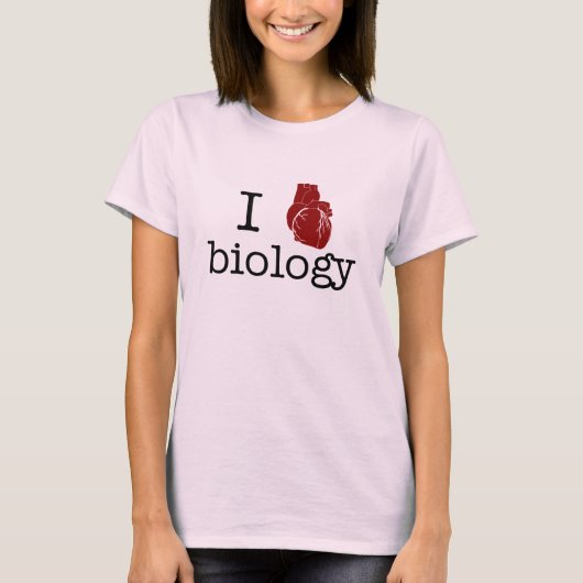 私は-解剖ハートの…生物学を愛します! Tシャツ (正面)