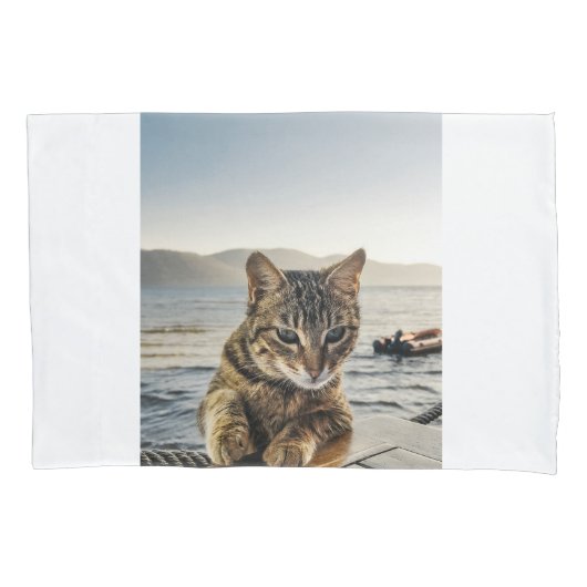 "私は"言います猫をここにいます 枕カバー (正面)