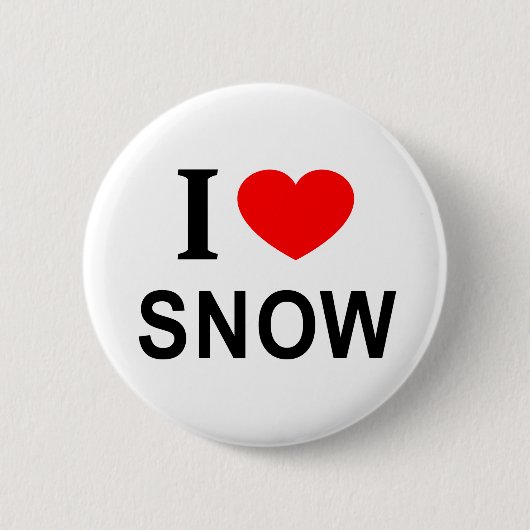 私は❤️雪 私は雪が好き 私は雪が大好きです  缶バッジ (正面)