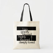 私は、非常に支持されて、深く愛されて非常に賛美されます トートバッグ (正面)