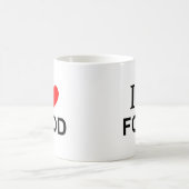 私は❤️食べ物が大好きハート コーヒーマグカップ (中央)