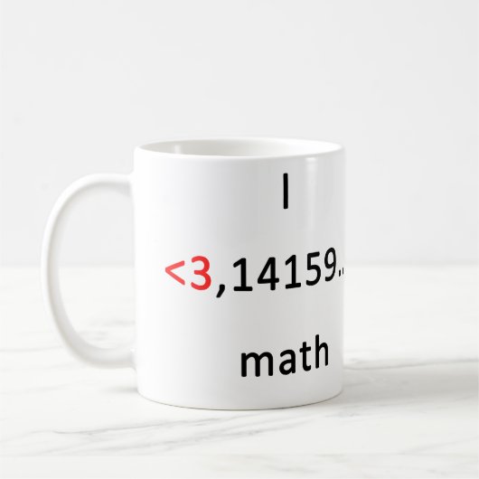 私は<3数学、コーヒー以上! コーヒーマグカップ (左)