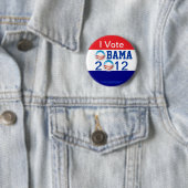 私は、3Dロゴ、オバマ2012の第2言葉投票します 缶バッジ (インサイチュ)
