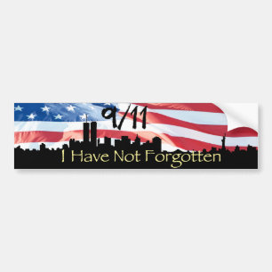 私は- 9/11のNYのスカイラインの振る旗忘れませんでした バンパーステッカー