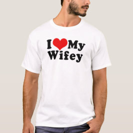 私は(Iのハート)私のWifeyの妻のバレンタインデーを愛します Tシャツ