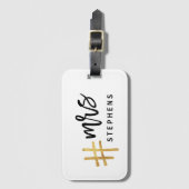 私は#marriedこれのように目覚めました! 夫人 ラゲッジタグ (正面縦)