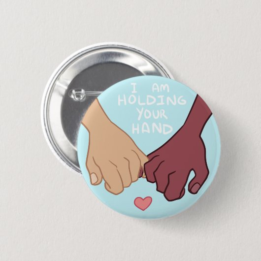 私は@Pix3lradioによってあなたの手を握っています 缶バッジ (正面&裏面)