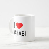 私は❤️WASABI大好きハートWASABI コーヒーマグカップ (正面左)