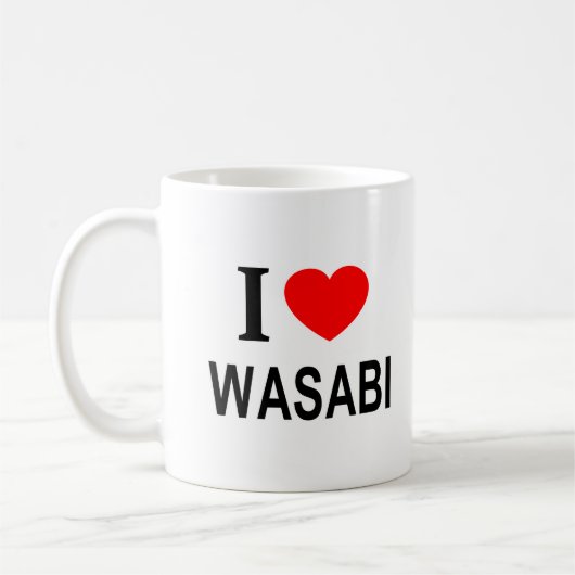 私は❤️WASABI大好きハートWASABI コーヒーマグカップ (左)