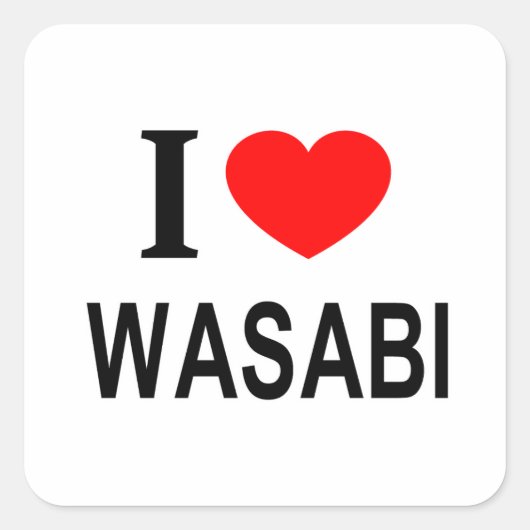 私は❤️WASABI大好きハートWASABI スクエアシール (正面)