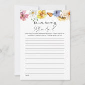 私は | Wildflower Bohoブライダルシャワーゲームカード 招待状 (正面)