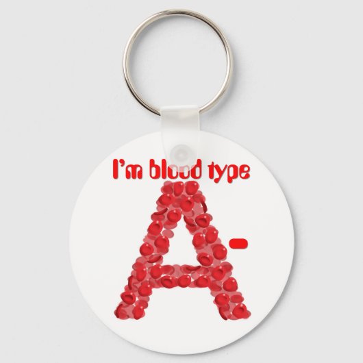 私はA型の陰性です キーホルダー (正面)