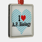 私はA.P. Biologyを愛します メタルオーナメント (右)