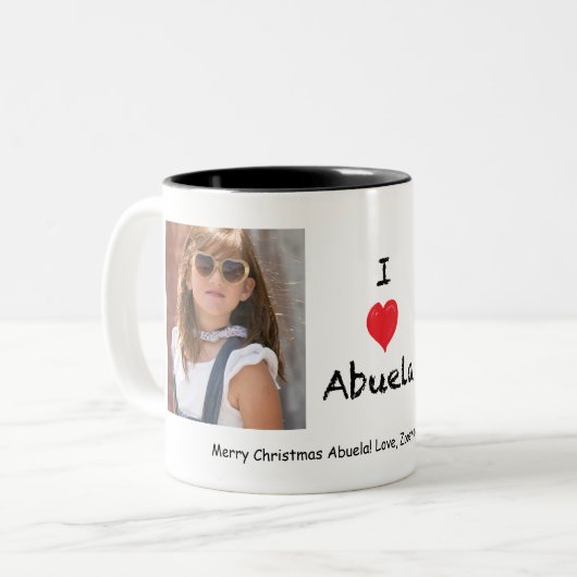 私はAbuela 2の写真のカスタマイズ可能なマグを愛します ツートーンマグカップ (正面左)