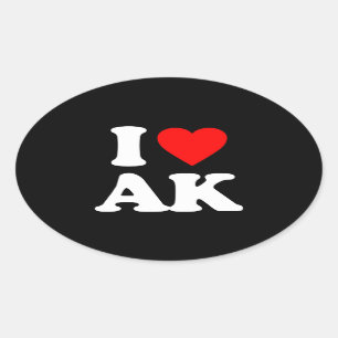 私はAKを愛します 楕円形シール