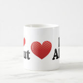 私はAleutを愛します コーヒーマグカップ (中央)
