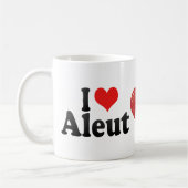私はAleutを愛します コーヒーマグカップ (左)
